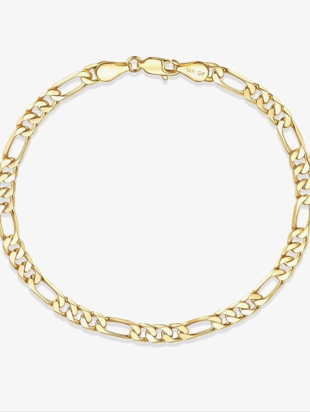 14K Gold Figaro Chain Bracelet - 8.5 Inch